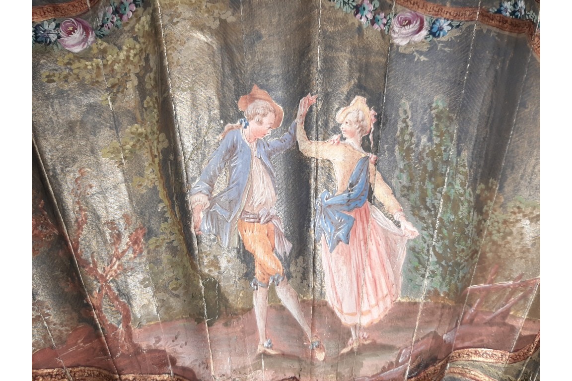 Le menuet, éventail pastiche XIXème siècle