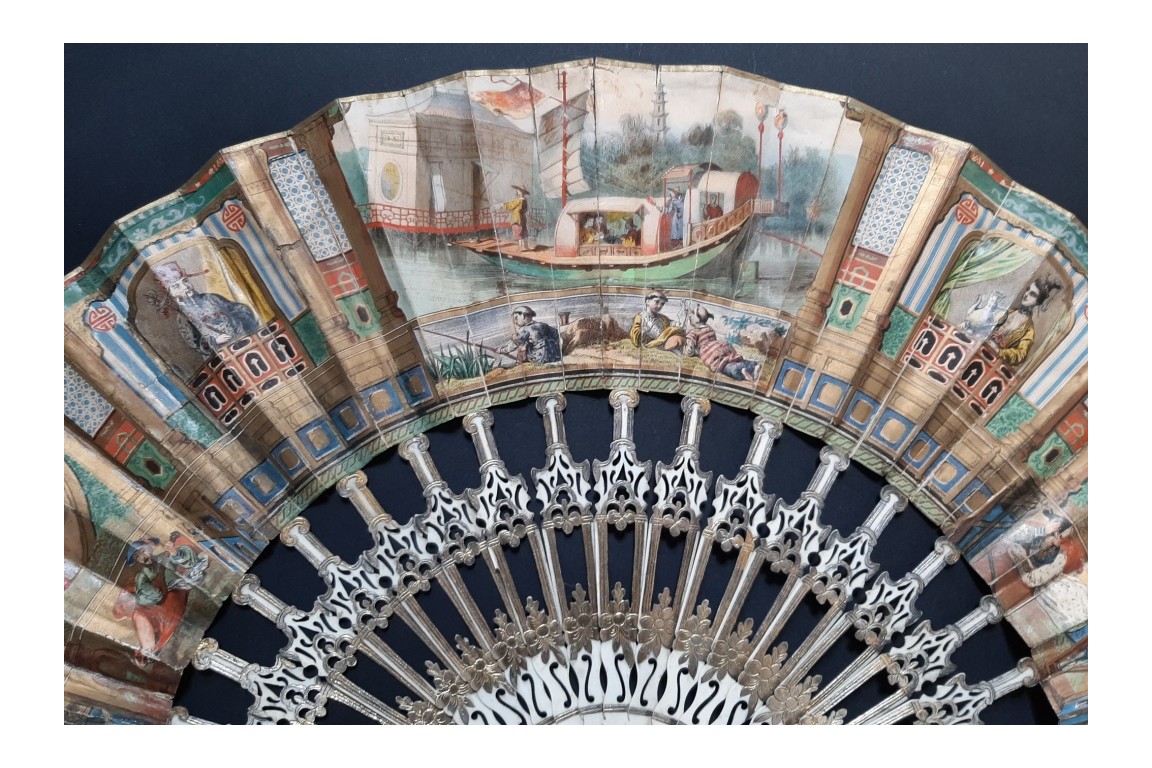 Douceur de vivre à la chinoise, éventail vers 1840-50