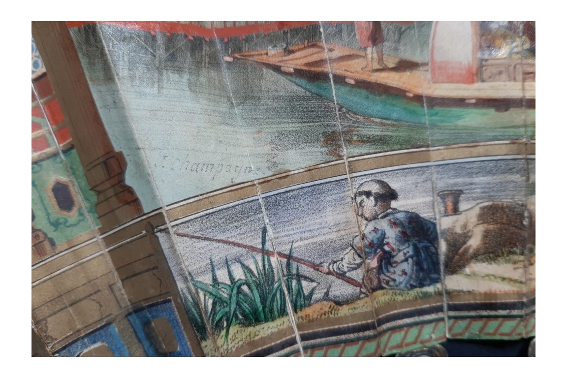Douceur de vivre à la chinoise, éventail vers 1840-50