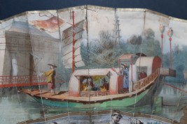 Douceur de vivre à la chinoise, éventail vers 1840-50