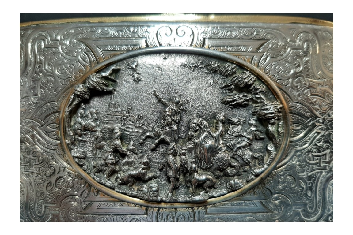 Chasse au vol, étui à cigare, XIXème siècle
