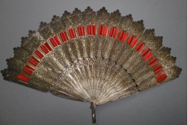Silver flower, late 19th century fan
