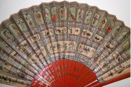 Bullfighting in San Sebastian, 19th century fan