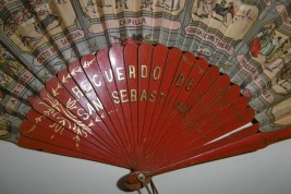 Bullfighting in San Sebastian, 19th century fan