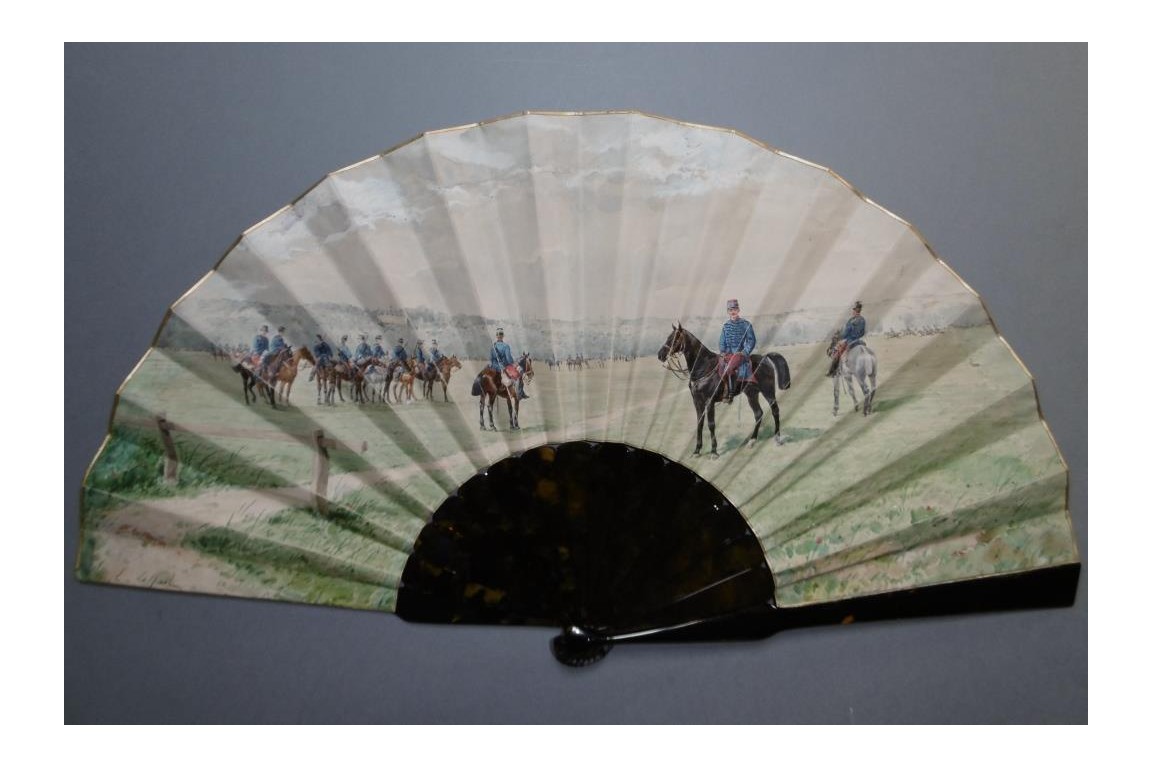 French cavalary, fan circa 1880 by Le Nail