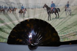 Entrainement de la cavalerie française, éventail vers 1880 par Le Nail
