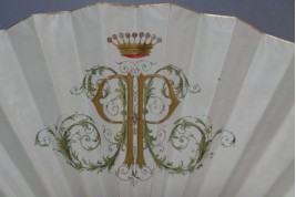 Entrainement de la cavalerie française, éventail vers 1880 par Le Nail