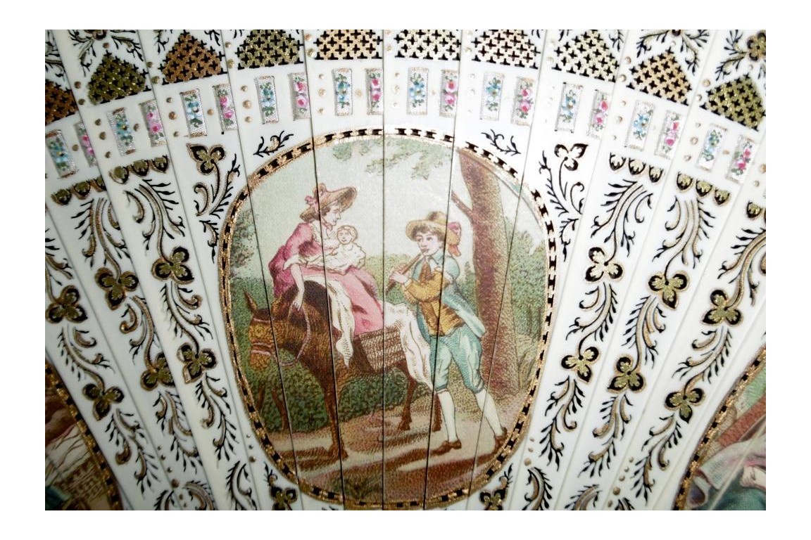 Maternité, éventail Duvelleroy vers 1900
