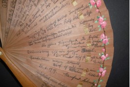 Les roses de la jeunesse, éventail autographe, 1919