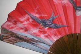 Breton swallows, late 19th century fan