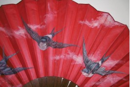 Breton swallows, late 19th century fan