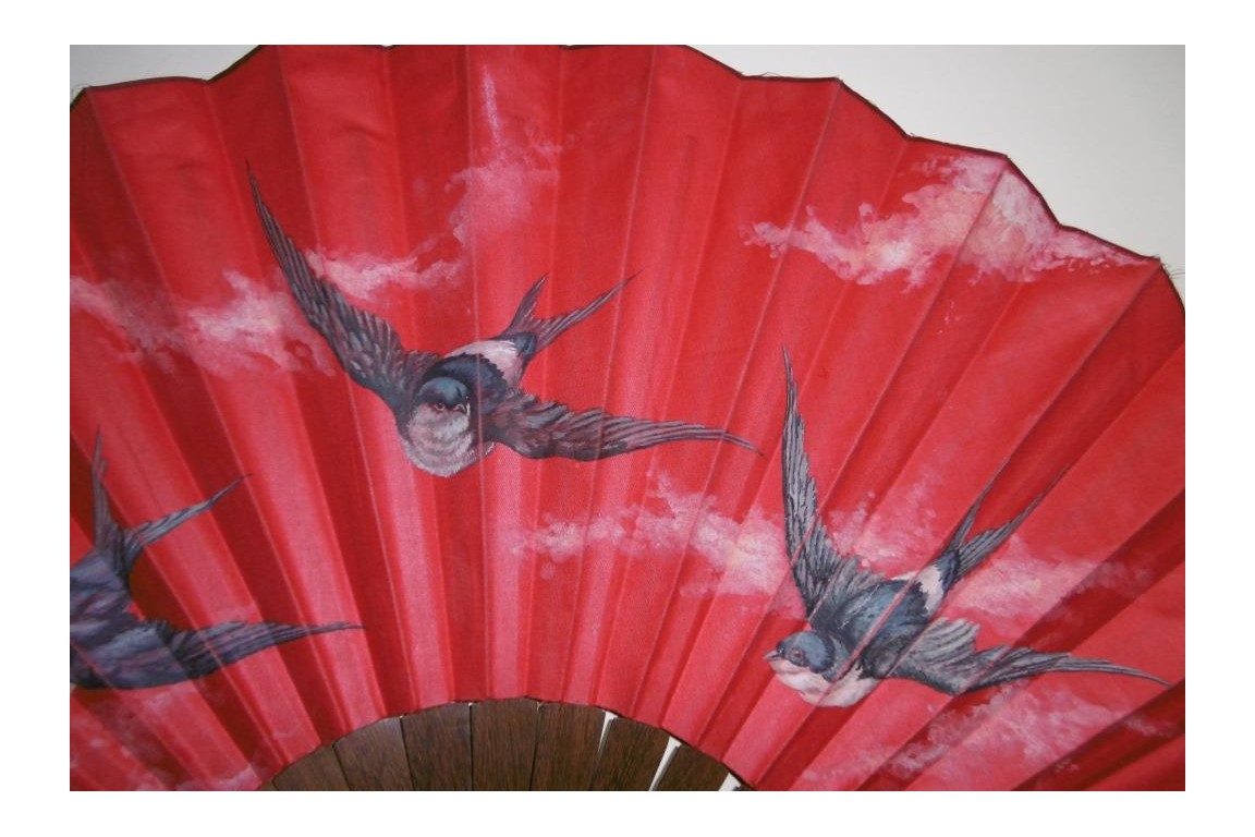 Breton swallows, late 19th century fan
