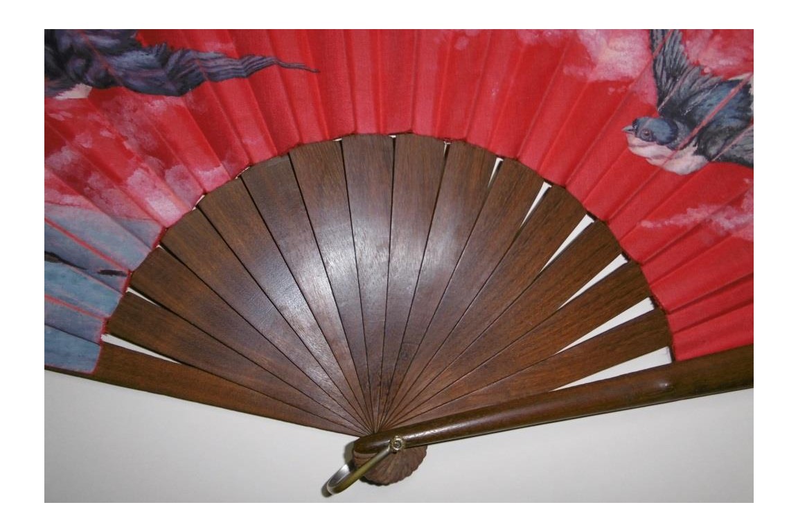Hirondelles bretonnes, éventail fin XIXème