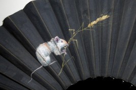 Petit rat des champs, éventail de Willette vers 1890-1900