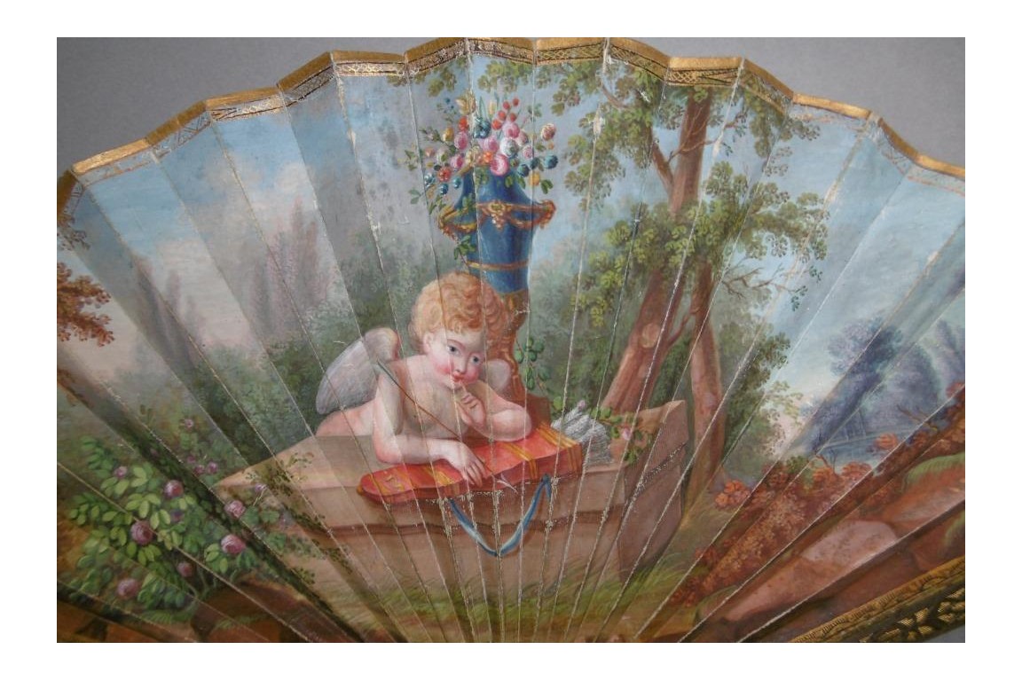 L'Amour aux aguets, éventail vers 1800-1810