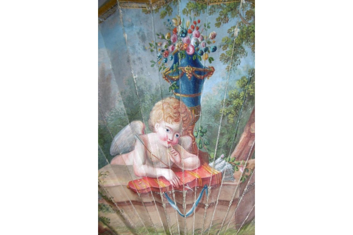 L'Amour aux aguets, éventail vers 1800-1810