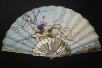 Music of cherry blossoms, fan circa 1880