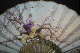 Music of cherry blossoms, fan circa 1880