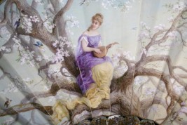 Music of cherry blossoms, fan circa 1880
