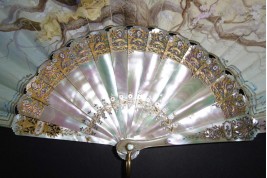 Music of cherry blossoms, fan circa 1880