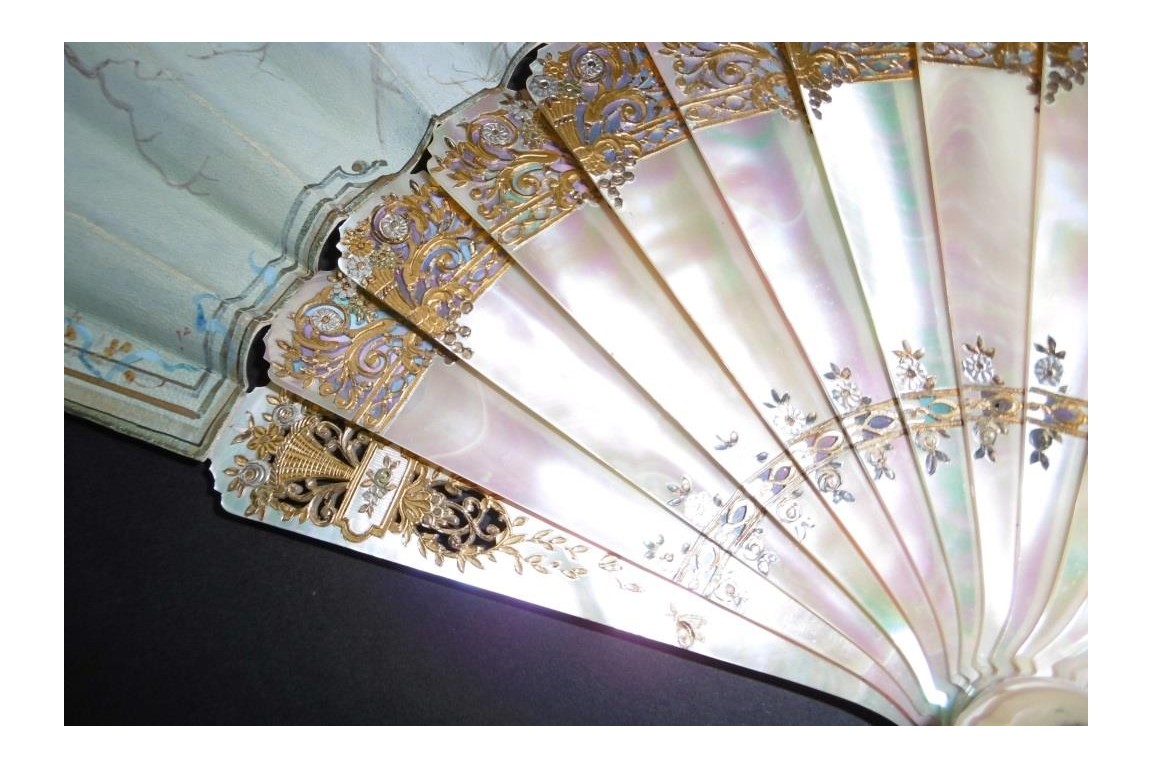 Music of cherry blossoms, fan circa 1880