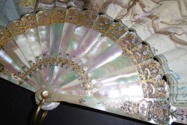 Music of cherry blossoms, fan circa 1880