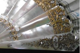 Music of cherry blossoms, fan circa 1880