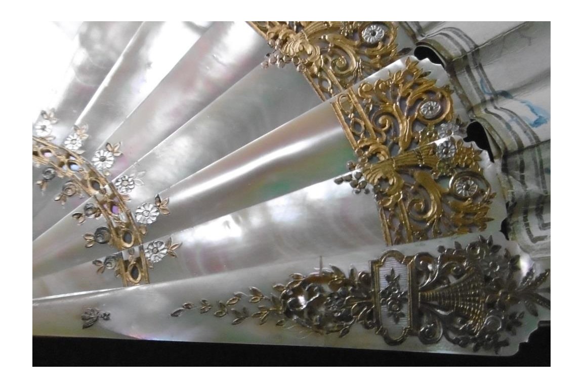 Music of cherry blossoms, fan circa 1880