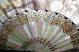 Music of cherry blossoms, fan circa 1880