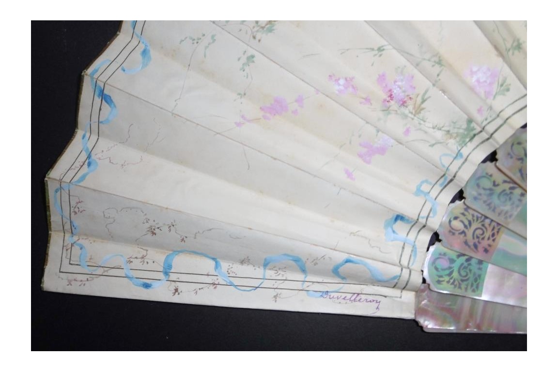 Music of cherry blossoms, fan circa 1880