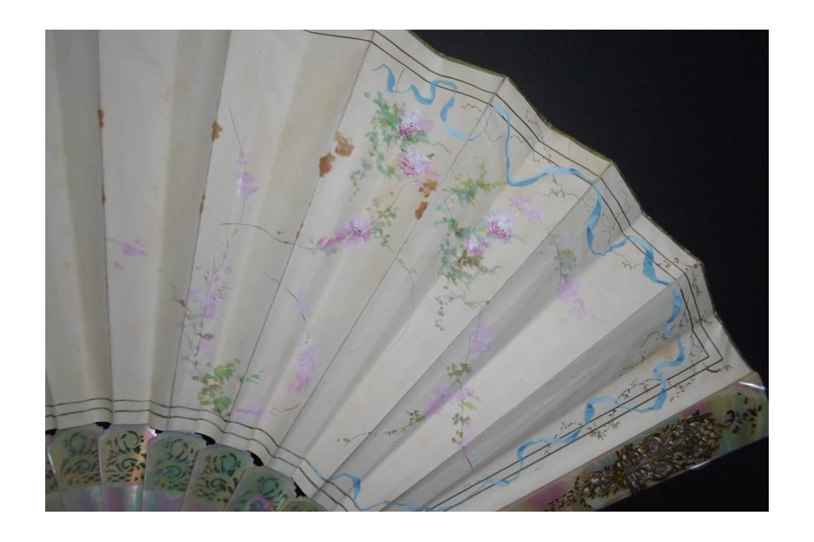Music of cherry blossoms, fan circa 1880