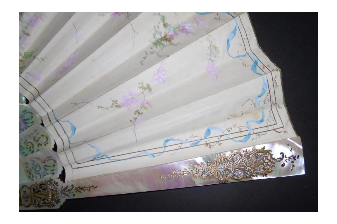 Music of cherry blossoms, fan circa 1880