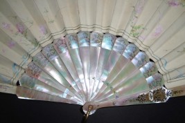 Music of cherry blossoms, fan circa 1880