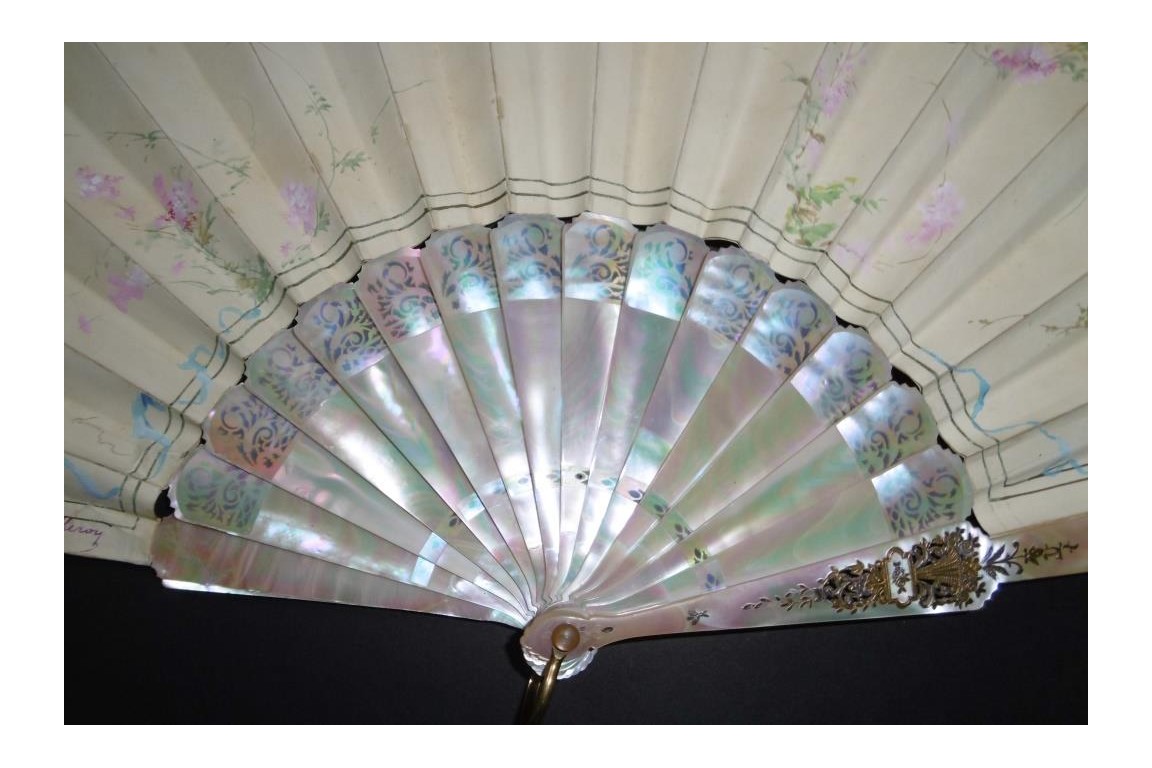 Music of cherry blossoms, fan circa 1880