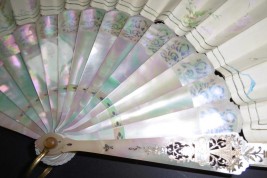 Music of cherry blossoms, fan circa 1880