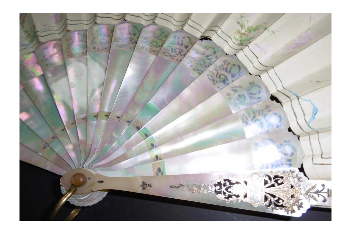 Music of cherry blossoms, fan circa 1880