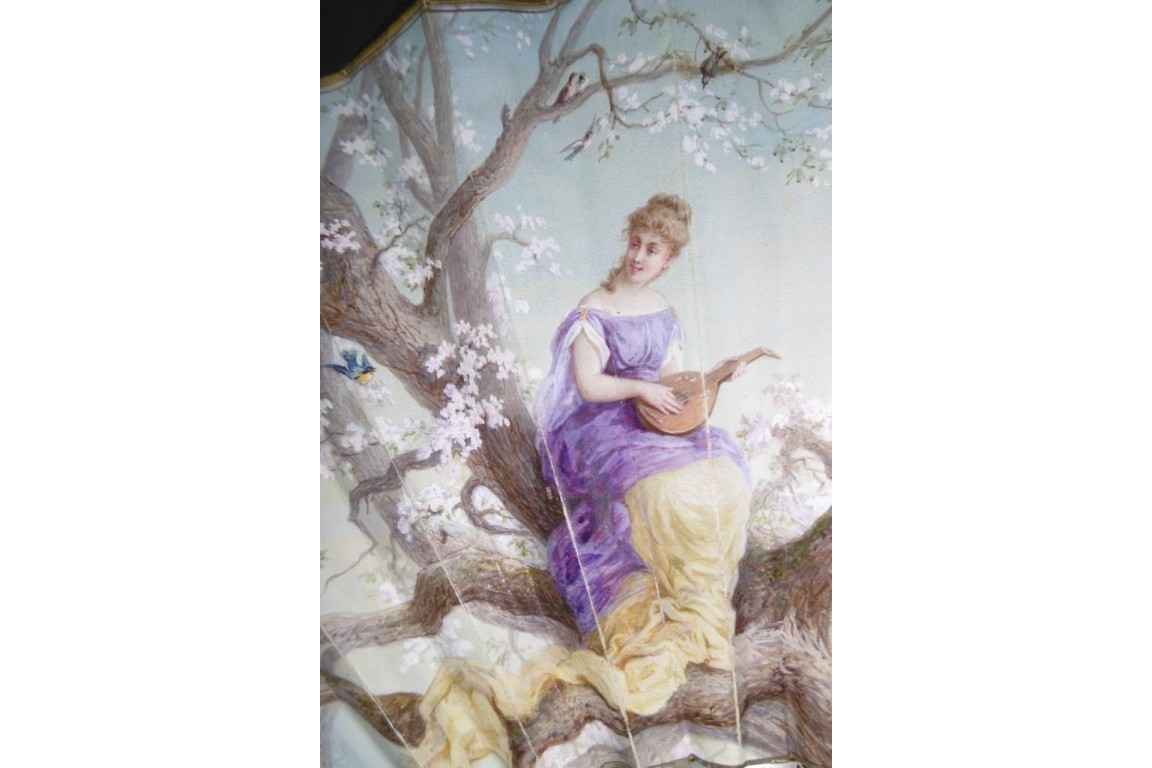 Music of cherry blossoms, fan circa 1880