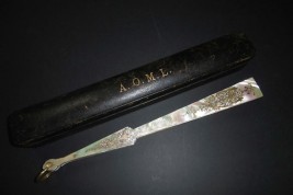 Music of cherry blossoms, fan circa 1880