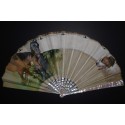 Dog and horses, fan circa 1920