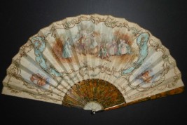Blind man's buff by Lancret, pastiche fan circa 1900