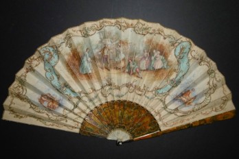 Blind man's buff by Lancret, pastiche fan circa 1900