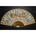 Blind man's buff by Lancret, pastiche fan circa 1900