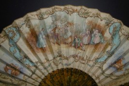 Colin maillard de Lancret, éventail pastiche vers 1900
