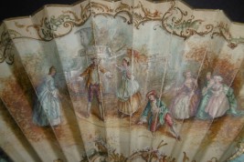 Colin maillard de Lancret, éventail pastiche vers 1900