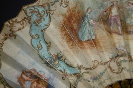 Blind man's buff by Lancret, pastiche fan circa 1900