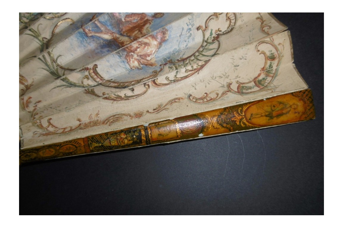 Colin maillard de Lancret, éventail pastiche vers 1900