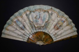 Blind man's buff by Lancret, pastiche fan circa 1900