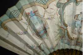 Blind man's buff by Lancret, pastiche fan circa 1900