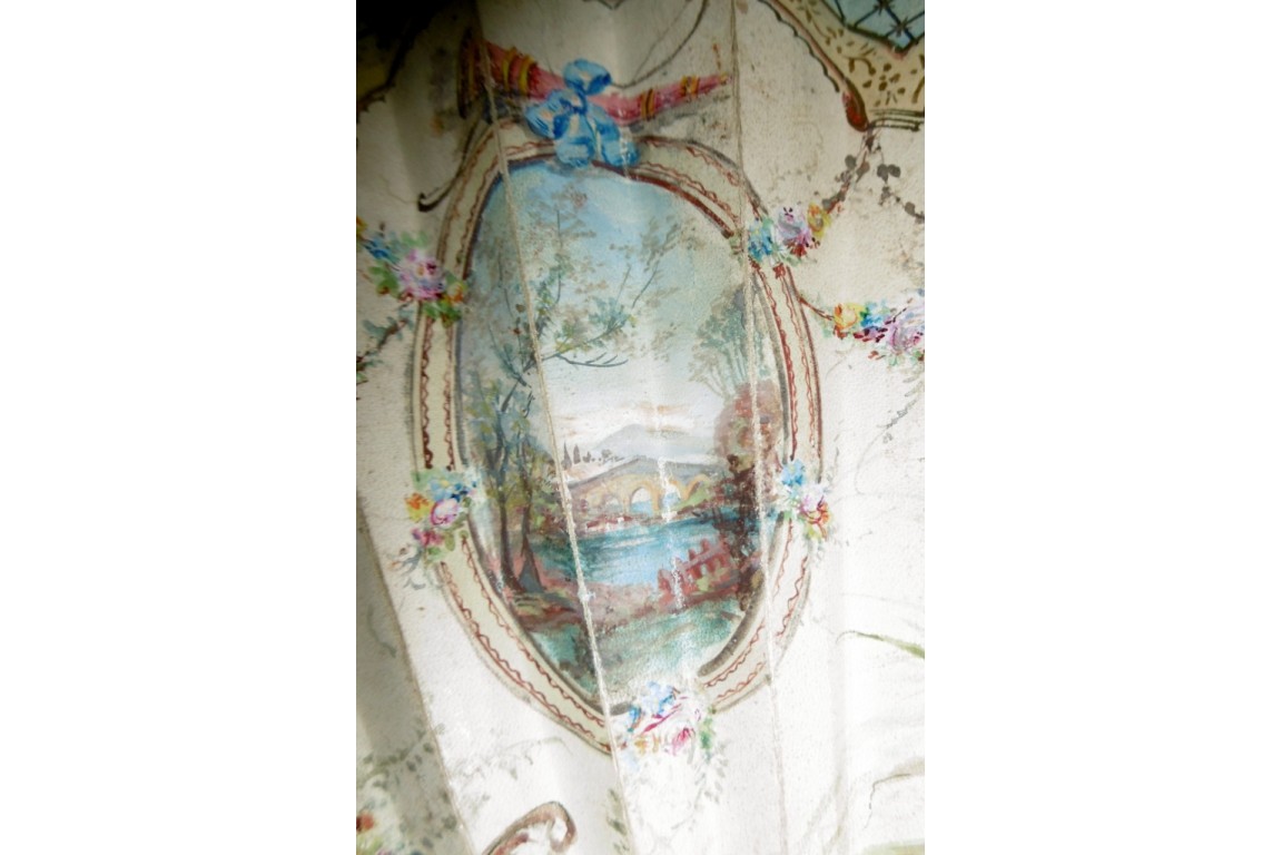 Blind man's buff by Lancret, pastiche fan circa 1900