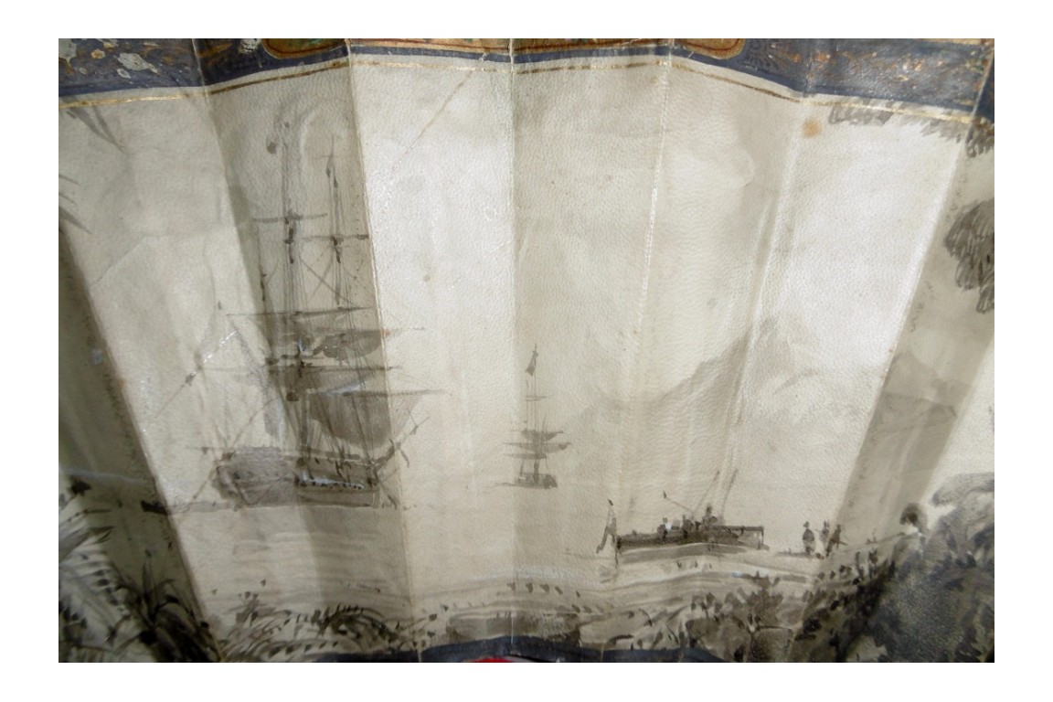 L'expédition de La Pérouse à Port-des-Français, éventail vers 1860